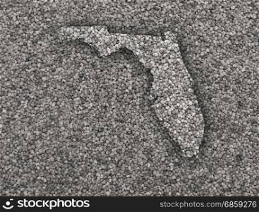 Map of Florida on poppy seeds