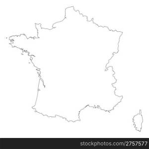 Map of France. Political map of France with the several regions.