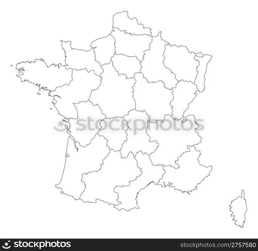 Map of France. Political map of France with the several regions ...