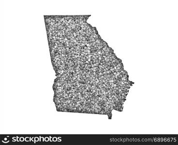 Map of Georgia on poppy seeds