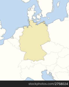 Map of Germany. Political map of Germany with the several states.