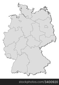 Map of Germany. Political map of Germany with the several states.