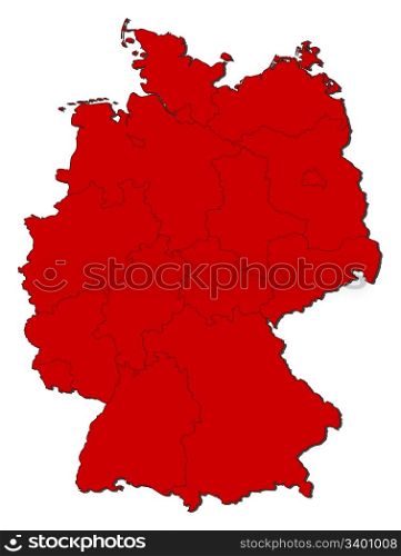 Map of Germany. Political map of Germany with the several states.