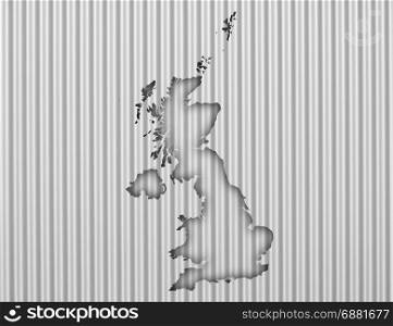 Map of Great Britain on corrugated iron. Map of Great Britain on corrugated iron
