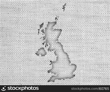 Map of Great Britain on linen. Map of Great Britain on linen