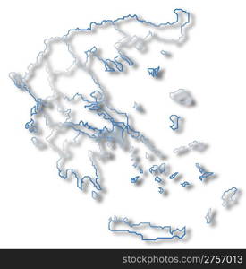 Map of Greece, Attica highlighted. Political map of Greece with the several states where Attica is highlighted.