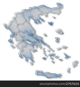 Map of Greece. Political map of Greece with the several states.