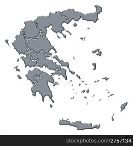 Map of Greece. Political map of Greece with the several states.