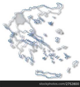 Map of Greece, West Macedonia highlighted. Political map of Greece with the several states where West Macedonia is highlighted.