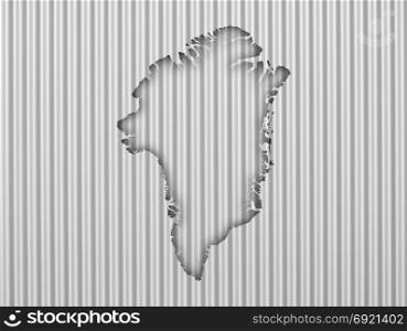 Map of Greenland on corrugated iron
