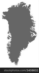 Map of Greenland. Political map of Greenland with the several municipalities.