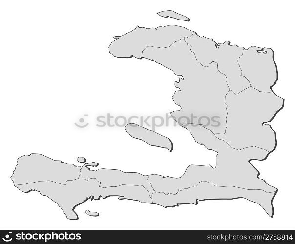 Map of Haiti. Political map of Haiti with the several departments.