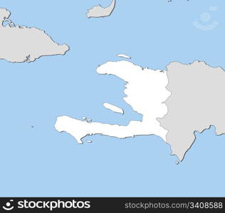 Map of Haiti. Political map of Haiti with the several departments.