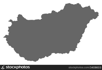 Map of Hungary. Political map of Hungary with the several counties.