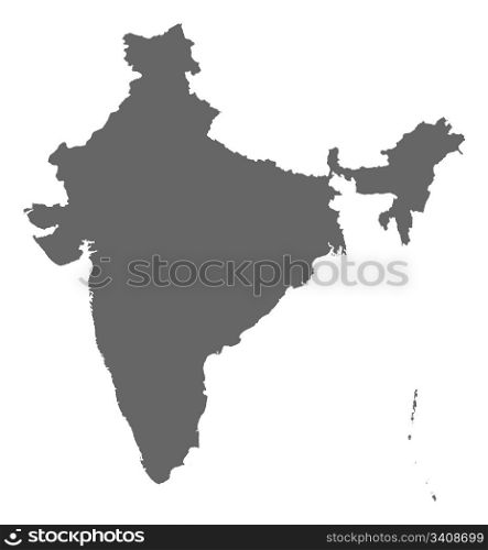 Map of India. Political map of India with the several states.