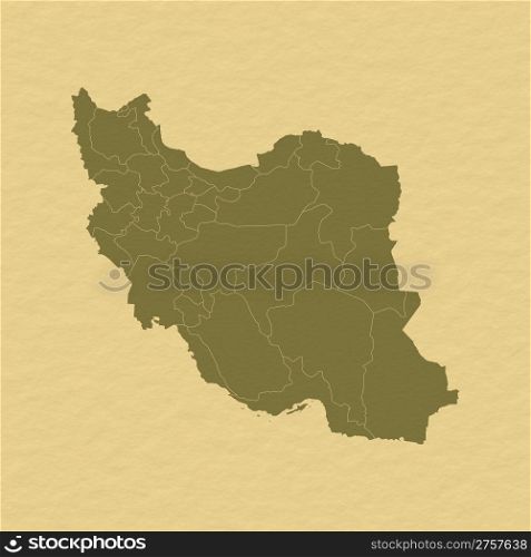 Map of Iran. Political map of Iran with the several provinces.
