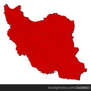 Map of Iran. Political map of Iran with the several provinces.