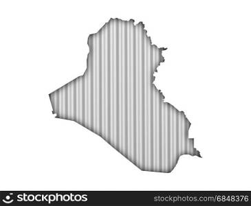 Map of Iraq on corrugated iron