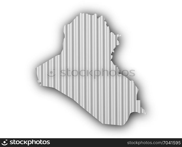 Map of Iraq on corrugated iron