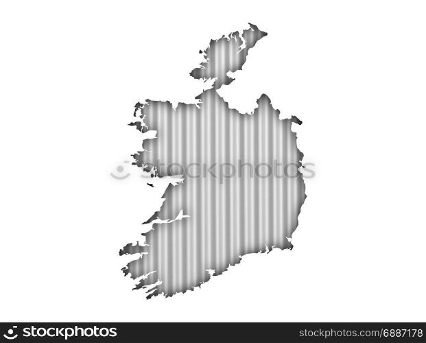 Map of Ireland on corrugated iron