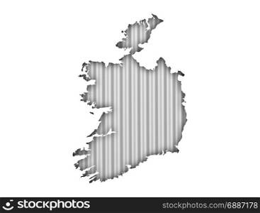 Map of Ireland on corrugated iron