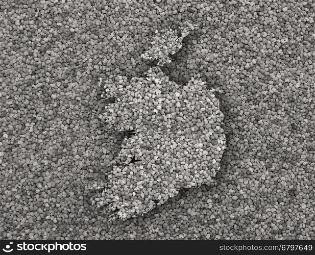 Map of Ireland on poppy seeds