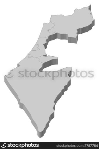 Map of Israel. Political map of Israel with the several districts.