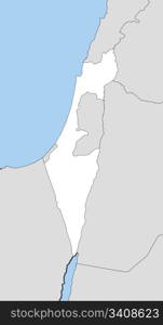 Map of Israel. Political map of Israel with the several districts.