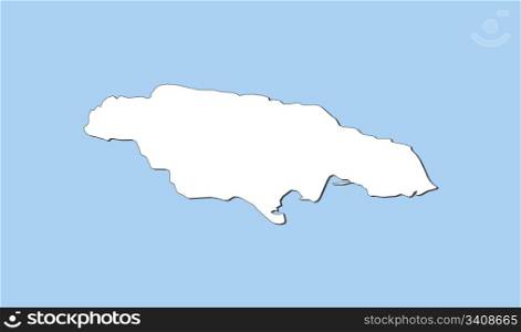 Map of Jamaica. Political map of Jamaica with the several counties.