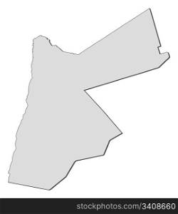 Map of Jordan. Political map of Jordan with the several governorates.