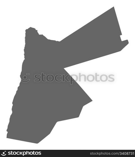 Map of Jordan. Political map of Jordan with the several governorats.