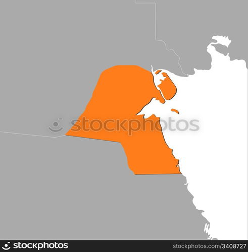 Map of Kuwait. Political map of Kuwait with the several governorates ...