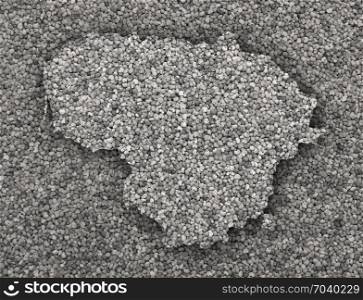 Map of Lithuania on poppy seeds