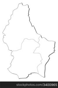 Map of Luxembourg. Political map of Luxembourg with the several Districts.