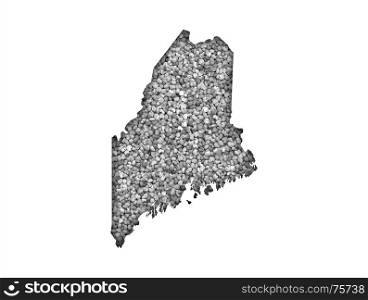 Map of Maine on poppy seeds