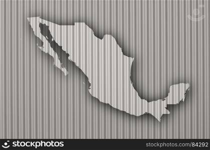 Map of Mexico on corrugated iron