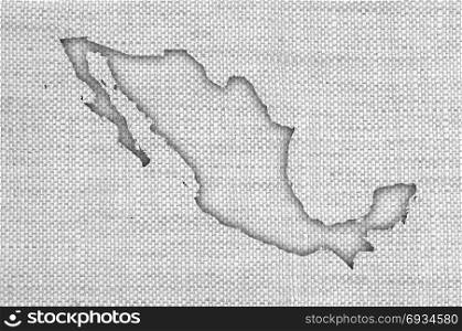 Map of Mexico on old linen