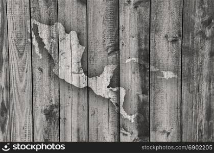 Map of Middle America on weathered wood