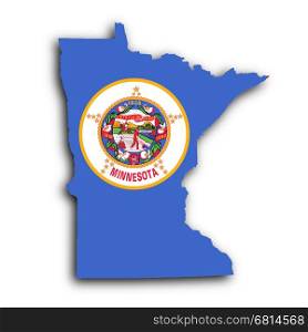 Map of Minnesota, filled with the state flag