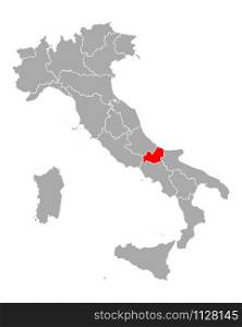 Map of Molise in Italy