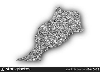Map of Morocco on poppy seeds