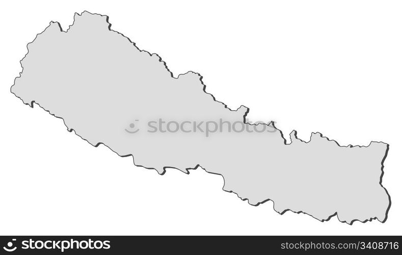 Map Of Nepal. Political Map Of Nepal With The Several Zones 