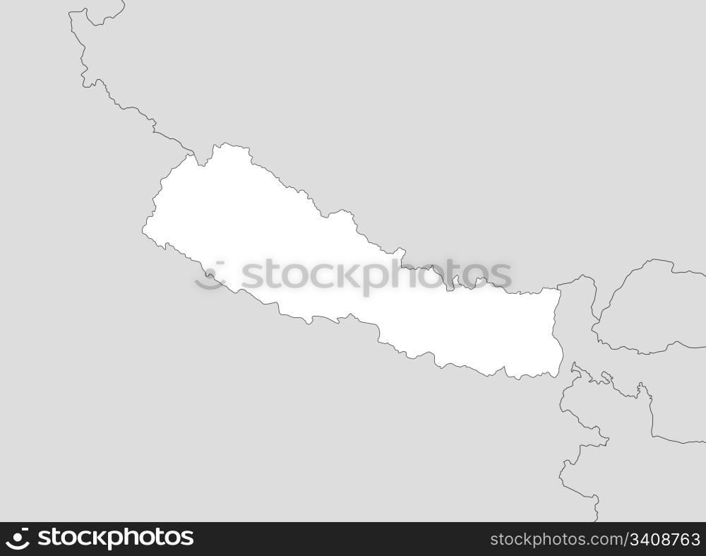 Map of Nepal. Political map of Nepal with the several zones ...