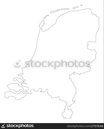 Map of Netherlands. Political map of Netherlands with the several states.