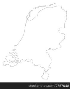 Map of Netherlands. Political map of Netherlands with the several states.