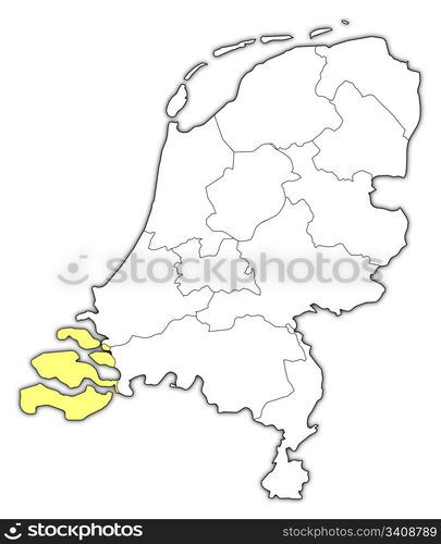 Map Of Netherlands Zeeland Highlighted Political Map Of Netherlands