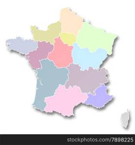 Map of new regions of France