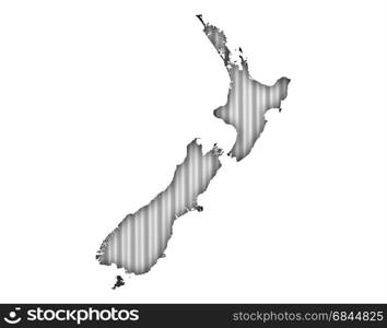 Map of New Zealand on corrugated iron. Map of New Zealand on corrugated iron,