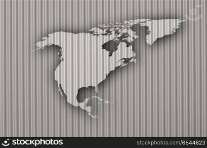 Map of North America on corrugated iron