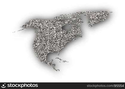 Map of North America on poppy seeds